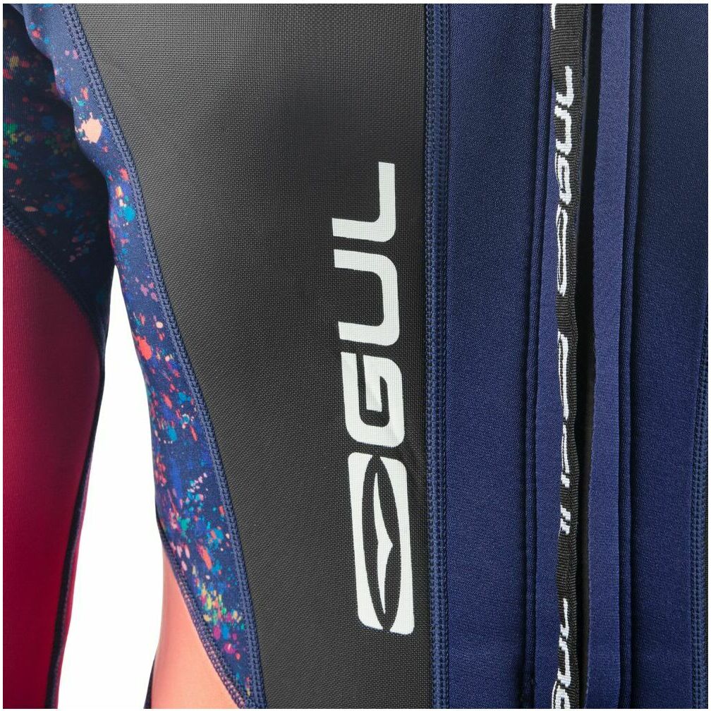 2025 Gul Junior Response 3/2mm Flatlock Back Zip Wetsuit RE1323-C1 - Blue / Rose